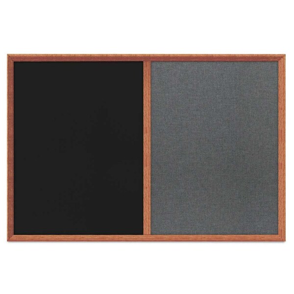 Enclosed Corkboard, 1 Door, 48"x36", 4" Fra, UV3423-SATIN-CORK